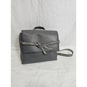 Fossil Willow Leather Crossbody Pewter Phyton Gray Handbag